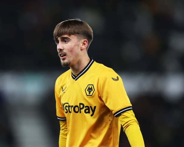Fraser Harper of Wolverhampton during the Bristol Street Motors Trophy match between Derby County and Wolverhampton Wanderers U21 at Pride Park on November 08, 2023 in Derby, England. (Photo by Jack Thomas - WWFC/Wolves via Getty Images)