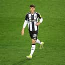 James Huntley of Newcastle United U21 reacts during the Bristol Street Motors Trophy match between Rotherham United and Newcastle United U21 at AESSEAL New York Stadium on October 08, 2024 in Rotherham, England. (Photo by George Wood/Getty Images)