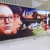 The new mural display at Byker Metro in Newcastle.