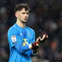 James Trafford of Burnley looks on during the Sky Bet Championship match between Burnley FC and Leeds United FC at Turf Moor on January 27, 2025 in Burnley, England. (Photo by Matt McNulty/Getty Images)
