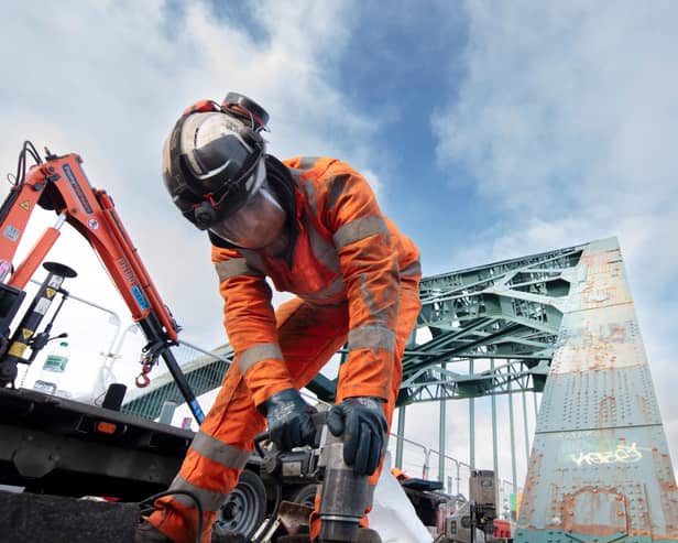 Restoration works on the Tyne Bridge, Newcastle. Photo: Andrew Heptinstall Photography.