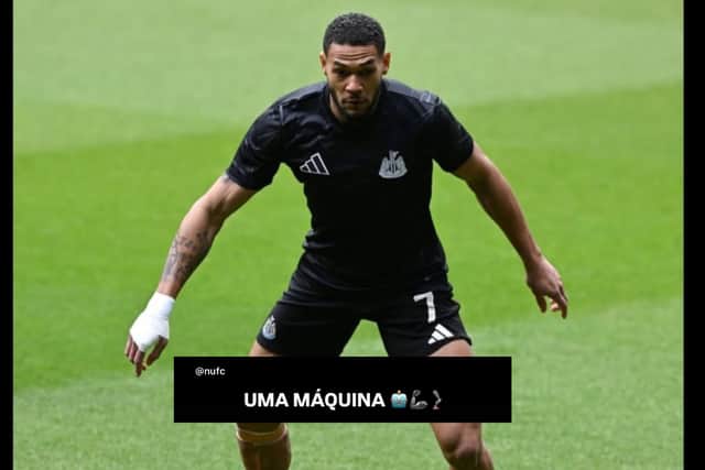 Joelinton's wife, Thays Gondim, has taken to social media to show her love for the Newcastle United 'machine'.