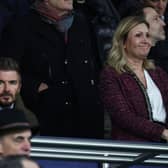 David Beckham looks on ahead of the UEFA Champions League Round of 16 first leg football match between Paris Saint-Germain (FRA) and Liverpool (ENG) at the Parc des Princes stadium in Paris on March 5, 2025. (Photo by Anne-Christine POUJOULAT / AFP) (Photo by ANNE-CHRISTINE POUJOULAT/AFP via Getty Images)          