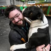 SANDWELL COPYRIGHT NATIONAL WORLD  TIM THURSFIELD -06/03/25First day of Crufts at NEC, Birmingham.Reporter Daniel Walton with Murphy from Dudley.