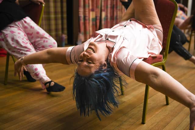 Jan Bradbury at an all-night burlesque-athon in our pyjamas
