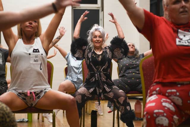 Chair burlesque group have all night dance class in their pyjamas