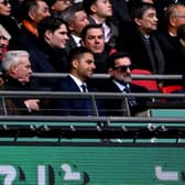 Jamie Reuben, Co-Owner of Newcastle United, and Yasir Al-Rumayyan, Chairman of Newcastle United, are seen in attendance during the Carabao Cup Final between Liverpool and Newcastle United at Wembley Stadium on March 16, 2025 in London, England. (Photo by Stu Forster/Getty Images)