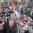 Geordie delight as Newcastle United supporters celebrate Dan Burn's Carabao Cup final header.