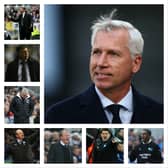 Alan Pardew (main) alongside seven other former Newcastle United managers
