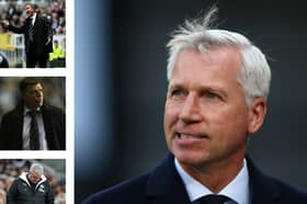 Alan Pardew (main) alongside seven other former Newcastle United managers