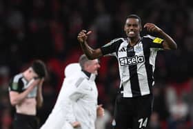 Alexander Isak of Newcastle United celebrates victory following the Carabao Cup Final between Liverpool and Newcastle United at Wembley Stadium on March 16, 2025 in London, England. (Photo by Stu Forster/Getty Images)