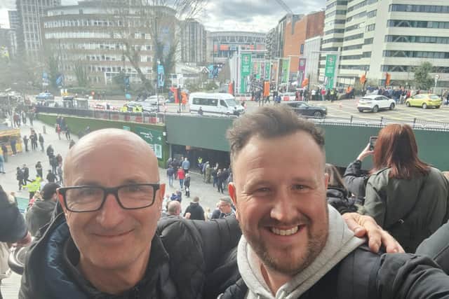 Twenty five years after walking Wembley Way together, we did it again. This is me, Liam Kennedy, with my Dad, John, before the Carabao Cup final victory over Liverpool.