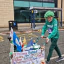 John Burkhill was taking part with his pram and green wig. Photo: David Kessen, National World