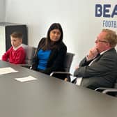 Lisa Nandy, the Secretary of State for Culture, Media, and Sport, on a visit to the Beamish Football Centre in Stanley.