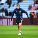 Harry Winks of Leicester City warms up prior to the Premier League match between Aston Villa FC and Leicester City FC at Villa Park on January 04, 2025 in Birmingham, England. (Photo by Michael Regan/Getty Images)