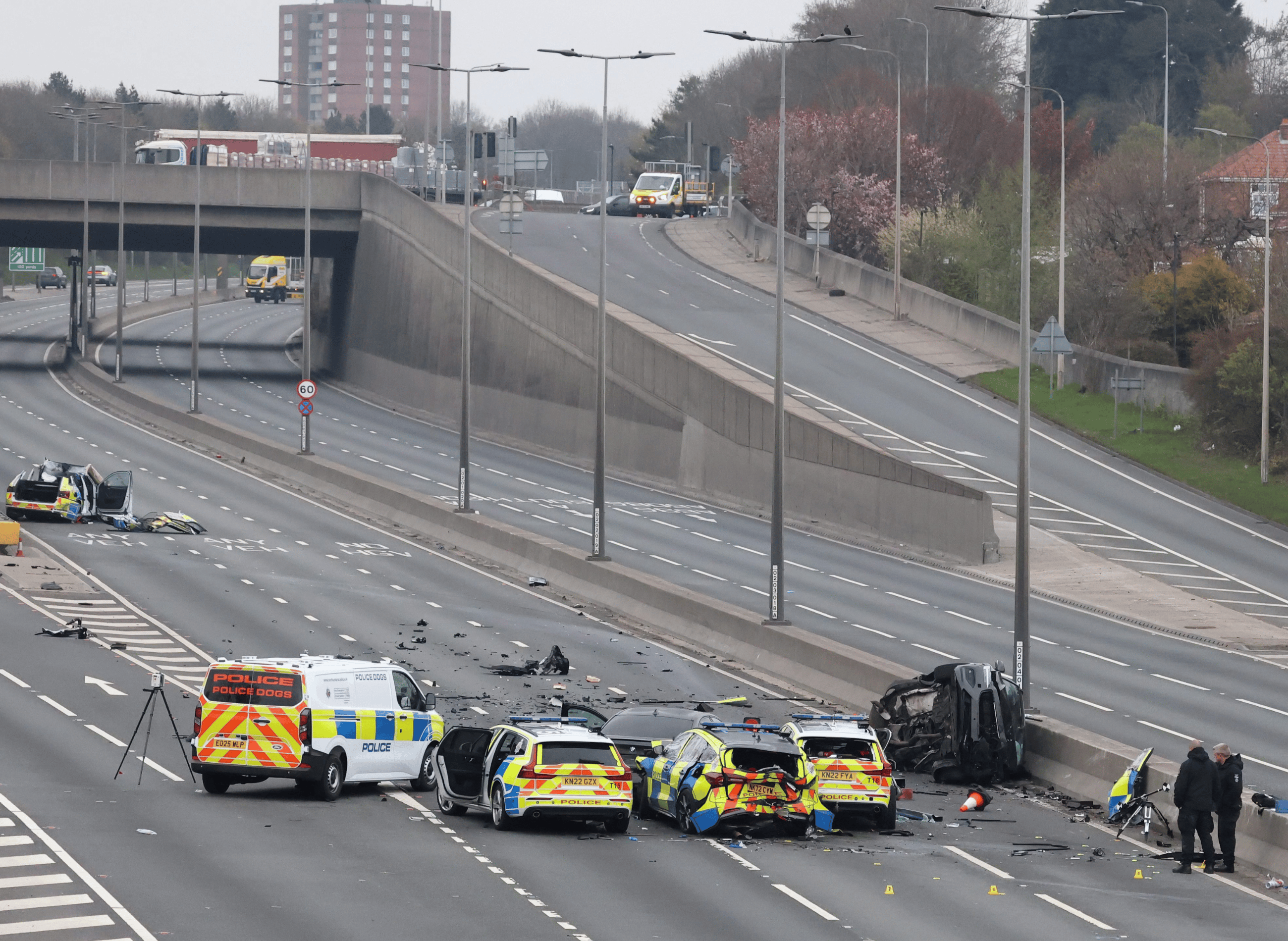 Five people taken to hospital following a multiple-vehicle crash on the A1