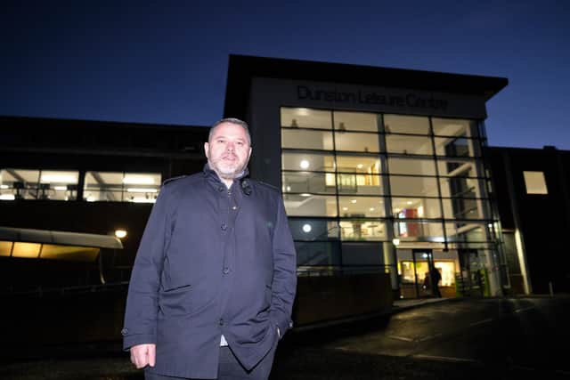 Stevie Speight outside Dunston Leisure Centre in Gateshead.