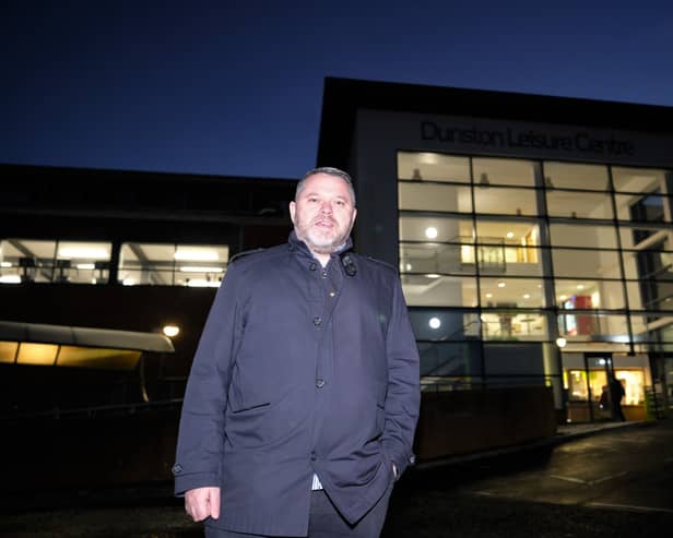 Stevie Speight outside Dunston Leisure Centre in Gateshead.