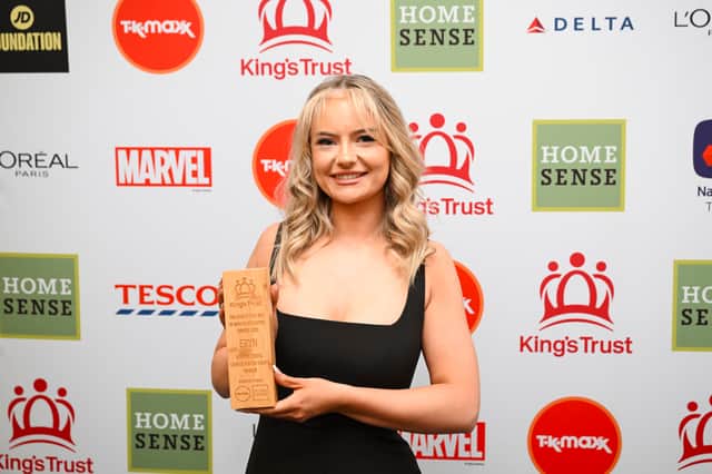 Eryn with her King's Trust Award