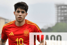 Antonio Cordero during the UEFA European Under-19 Championship 2025 Qualifying round soccer match between Latvia and Spain at Real Cosenza Stadium on March 25, 2025 in Cosenza, Italy Copyright: xAndreaxRositox DSC_1538