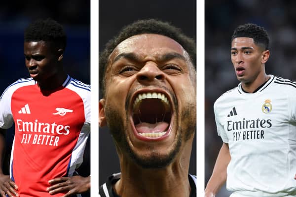 Bukayo Saka (left) Jacob Murphy (centre) and Jude Bellingham