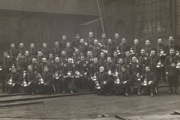 An impressive line-up of Elswick Works firemen in a photo which is well over 100 years old.
It is thought to have been taken around 1910.