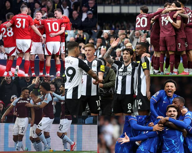 Newcastle United, Nottingham Forest, Manchester City, Chelsea and Aston Villa are eyeing Champions League qualification. (Photo credit: Getty Images) 