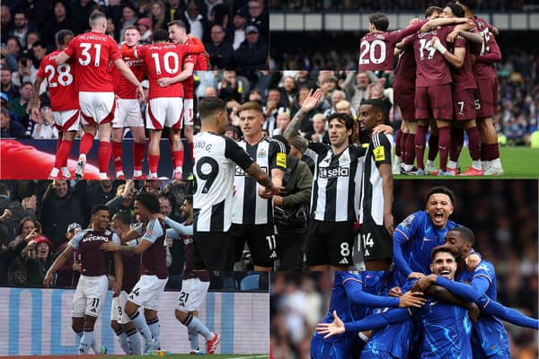 Newcastle United, Nottingham Forest, Manchester City, Chelsea and Aston Villa are eyeing Champions League qualification. (Photo credit: Getty Images) 