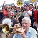 The West Jesmond Rhythm Kings gave a musical welcome to a group from Bratislava who arrived at the airport in 2004