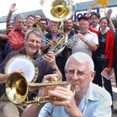 The West Jesmond Rhythm Kings gave a musical welcome to a group from Bratislava who arrived at the airport in 2004