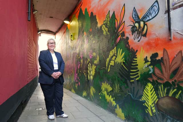Newcastle City Council leader Karen Kilgour at the Forth Lane art project in Newcastle city centre.