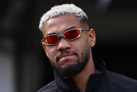 Joelinton of Newcastle United arrives at the ground wearing sunglasses prior to the Premier League match between Newcastle United FC and Manchester United FC at St James' Park on April 13, 2025 in Newcastle upon Tyne, England. (Photo by Stu Forster/Getty Images)