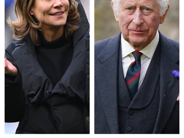 Amanda Staveley (left) and King Charles III