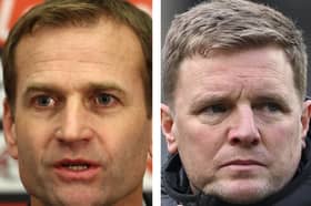 Dan Ashworth (left) and Newcastle United manager Eddie Howe