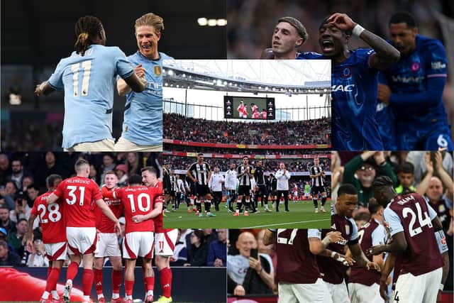 AI predicts the final day Premier League results for Manchester City, Newcastle United, Chelsea, Aston Villa and Nottingham Forest. (Photo credit: Getty Images)