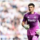 Nick Pope of Newcastle United looks on during the Premier League match between Newcastle United FC and Everton FC at St James' Park on May 25, 2025 in Newcastle upon Tyne, England. (Photo by George Wood/Getty Images)