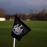 A general view of a corner flag prior to the U18 Premier League match between Newcastle United U18 v Manchester United U18 at Newcastle United Academy on January 13, 2024 in Newcastle upon Tyne, England. (Photo by Manchester United/Manchester United via Getty Images)