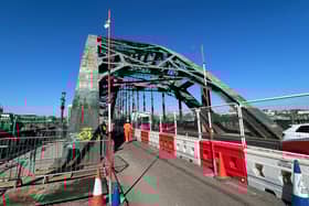 The Tyne Bridge, a year into its restoration project.