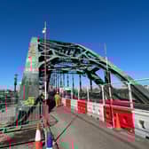 The Tyne Bridge, a year into its restoration project.