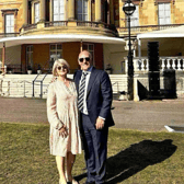 Paul and Viv Mackings in the Buckingham Palace Gardens.