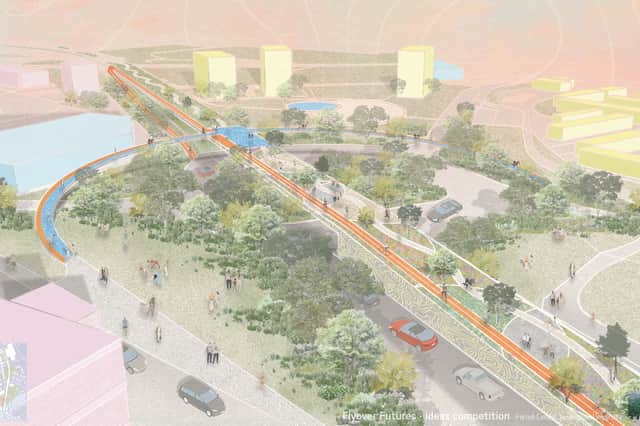 Another of the winning designs in the Farrell Centre's Gateshead Flyover redesign contest