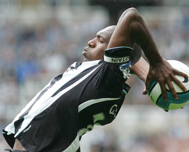 Newcastle captain Geremi takes a throw in during their Barcalys Premiership League challenge against Aston Villa at Saint James' Park in Newcastle, United Kingdom, 18 August 2007. (Photo credit should read LINDSEY PARNABY/AFP via Getty Images)