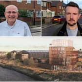 Crown Works site with Cllr Steve Donkin and Cllr Martin Haswell