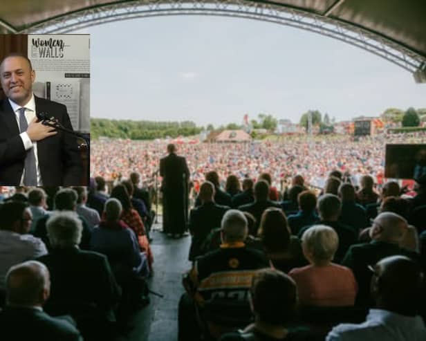 Dr Husam Zomlot (inset), Palestine ambassador, has been invited to speak at the Durham Miners Gala.