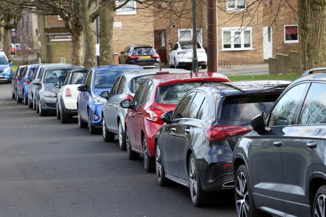 Cars parked on Douglas Terrace in Arthur's Hill, Newcastle, where new resident permit restrictions are planned