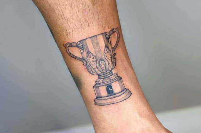 Bruno Guimaraes' story on Instagram showcasing his new Carabao Cup tattoo