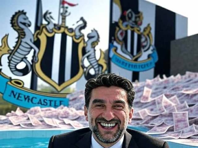 An AI-generated image of Newcastle United chairman Yasir Al-Rumayyan