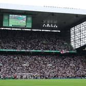 Newcastle United fans watch the action during the pre-season friendly match between Celtic and Newcastle United at Celtic Park on July 19, 2025 in Glasgow, Scotland. (Photo by Stu Forster/Getty Images)