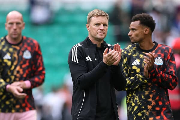 Eddie Howe Head Coach of Newcastle reacts after the pre-season friendly match between Celtic and Newcastle United at Celtic Park on July 19, 2025 in Glasgow, Scotland.