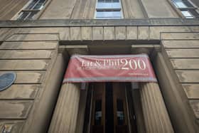 The entrance to the Lit and Phil in Newcastle